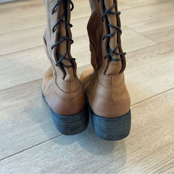 Sundance At A Glance Tan Suede Leather Lace Up Knee High Boot Size 36/5.5-6 - Picture 6 of 9